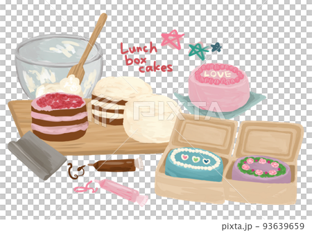 ランチボックスケーキ お弁当ケーキ Lunch Box Cake 手作りイラスト ランチボックスケーキ お弁当ケーキ Lunch Box Cake 手作りイラスト 93639659