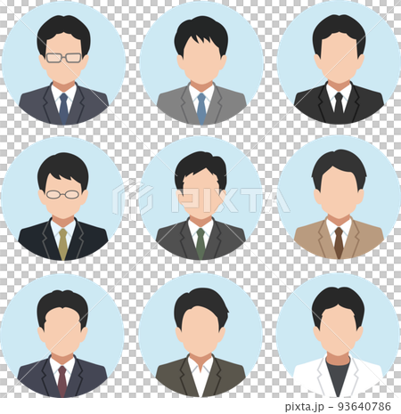 Suit and white coat men's simple icon set Suit and white coat men's simple icon set 93640786