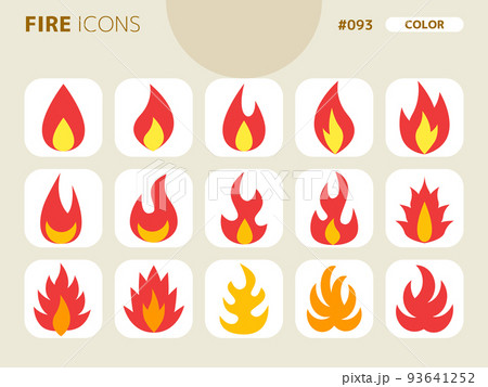 炎に関連するカラースタイルのアイコンセット_093 炎に関連するカラースタイルのアイコンセット_093 93641252