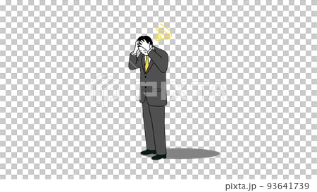 Illustration of a man in a suit holding his head, vector 93641739