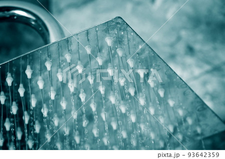 Modern shower closeup at home 93642359