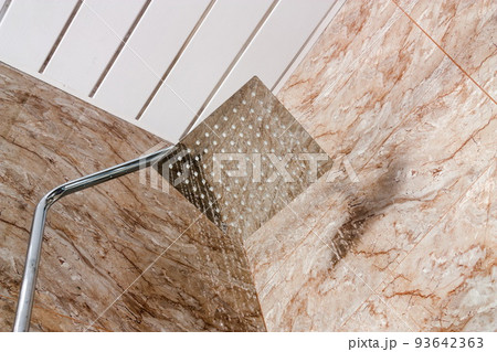 Modern shower closeup at home Modern shower closeup at home 93642363