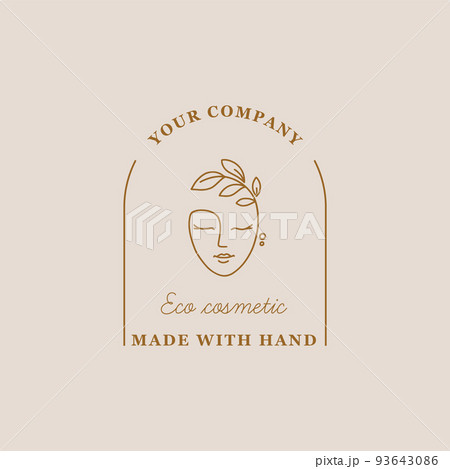 Woman's face in leaves. 93643086