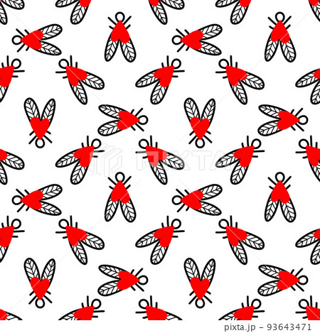 Seamless pattern with flies. Vector illustration 93643471