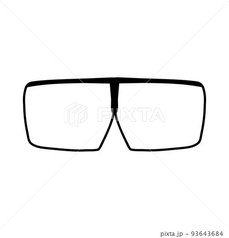 Hand drawn doodle glasses. Vector sketch illustration of black outline eyeglasses, linear icon, sunglasses for print, coloring page, design, logo Hand drawn doodle glasses. Vector sketch illustration of black outline eyeglasses, linear icon, sunglasses for print, coloring page, design, logo 93643684