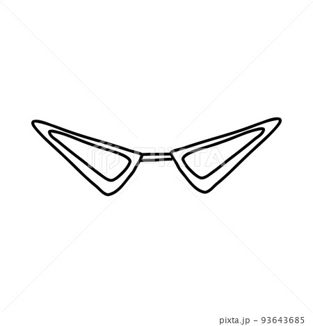 Hand drawn doodle glasses. Vector sketch illustration of black outline eyeglasses, linear icon, sunglasses for print, coloring page, design, logo Hand drawn doodle glasses. Vector sketch illustration of black outline eyeglasses, linear icon, sunglasses for print, coloring page, design, logo 93643685