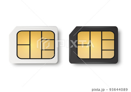 Vector 3d Realistic White and Black Plastic Micro Sim Card Template Set Isolated. Design Template of Micro Sim Card for Mockup, Branding. Top View Vector 3d Realistic White and Black Plastic Micro Sim Card Template Set Isolated. Design Template of Micro Sim Card for Mockup, Branding. Top View 93644089