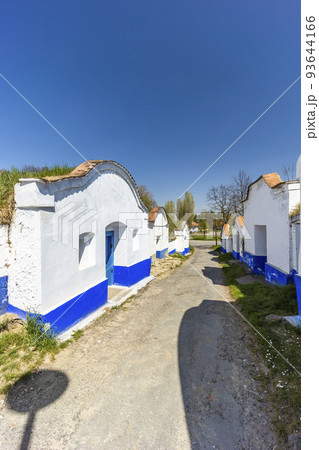 Group of typical outdoor wine cellars in Plze near Petrov, Southern Moravia, Czech Republic 93644166