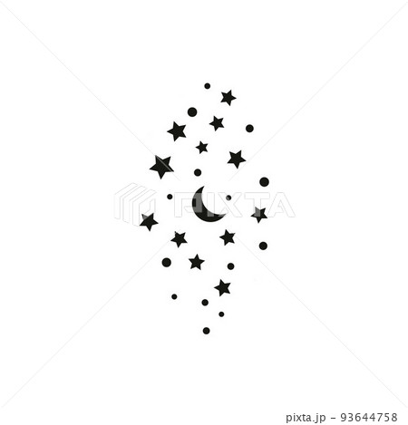 Magic and alchemy stars. Trendy line art style. 93644758
