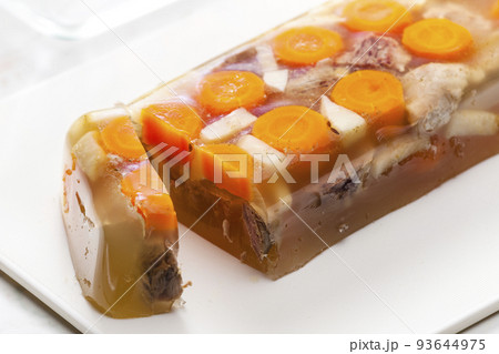 aspic with meat and vegetables aspic with meat and vegetables 93644975