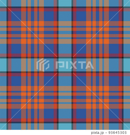 Plaid seamless pattern in blue. Check fabric texture. Vector textile print. 93645303