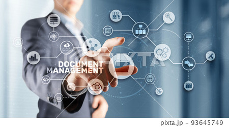 Document Management Data System Business Technology Concept. DMS on virtual screen 93645749