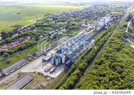 silage for grain storage view from height 93646099