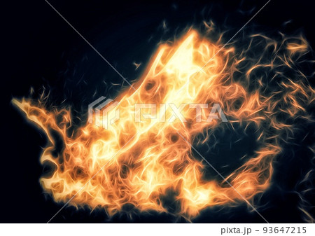 夜空に羽ばたく火の鳥のイラスト 93647215