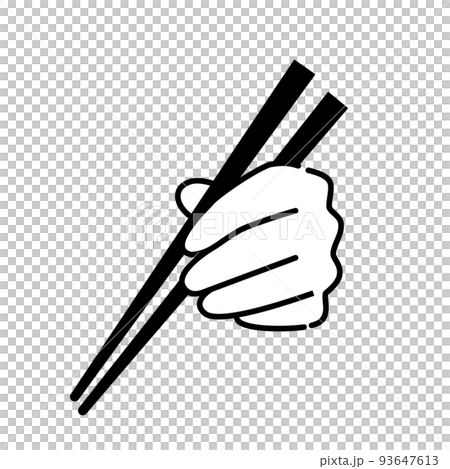 Hands eating with hash 93647613