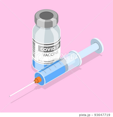 3D Isometric Flat Vector Conceptual Illustration of COVIDE-19 Vaccine 93647719
