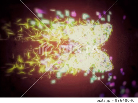 夜空に輝く光の蝶のイラスト 夜空に輝く光の蝶のイラスト 93648046