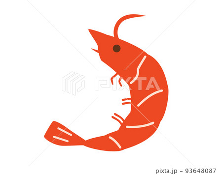 シンプルな海老をデザインしたイラスト シンプルな海老をデザインしたイラスト 93648087