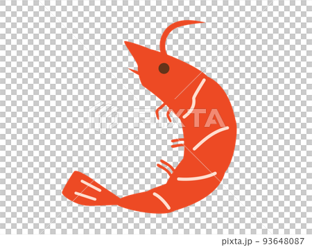 シンプルな海老をデザインしたイラスト シンプルな海老をデザインしたイラスト 93648087