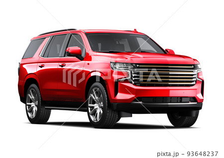 Red SUV on a white background 93648237