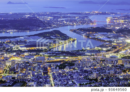 新日本三大夜景に認定された皿倉山からの素晴らしい夜景（福岡県北九州市） 93649560