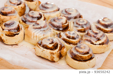 Freshly baked cinnabon buns 93650242