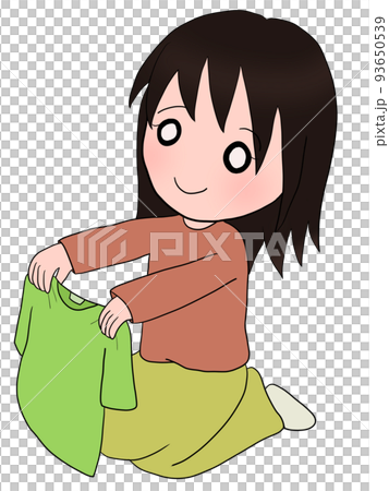 服を持つ女性 93650539