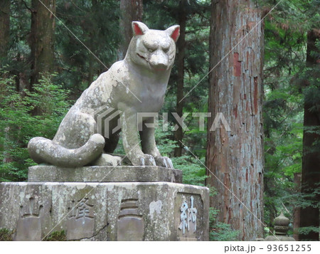 三峰神社・随身門の狼狛犬・向かって左 93651255