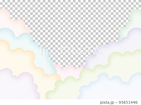 柔らかな雲の重なり　ファンタジックな空のフレーム 93651446