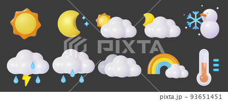3d weather element set 93651451