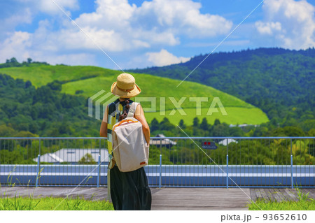 展望の景色を眺める女性 展望の景色を眺める女性 93652610