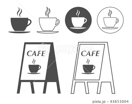 コーヒーブレイクのカフェアイコンイラストセット 93653004