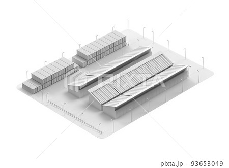 white industry model or smart industrial estate park with infrastructure development 93653049