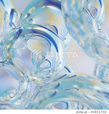 Levitating water drops. Background of beautiful water drops. 3D rendering 93653758