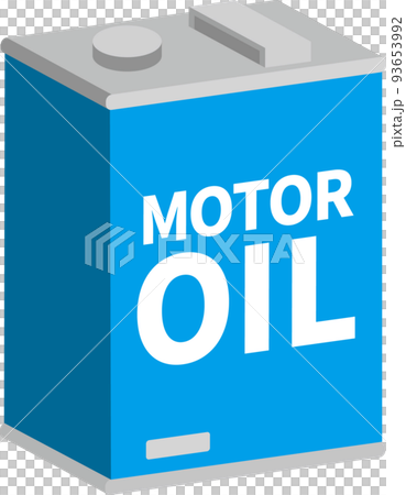 斜めから見た青色のエンジンオイルのイラスト 93653992