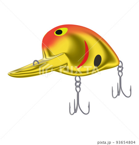 釣具のイラスト素材 ルアー クランクベイト ディープダイバー(1_3) 赤と金 釣具のイラスト素材 ルアー クランクベイト ディープダイバー(1_3) 赤と金 93654804