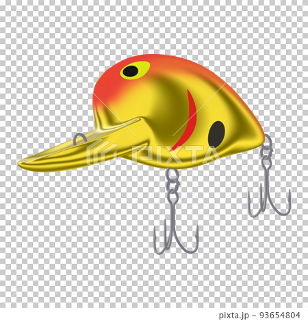 釣具のイラスト素材 ルアー クランクベイト ディープダイバー(1_3) 赤と金 釣具のイラスト素材 ルアー クランクベイト ディープダイバー(1_3) 赤と金 93654804