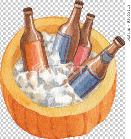 Bonfire with food and drink icon watercolor png 93655115
