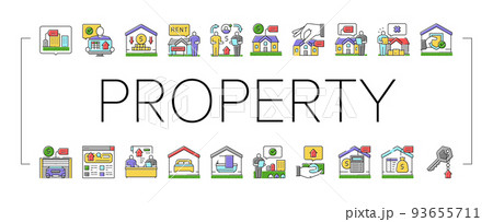 property estate home house real icons set vector 93655711
