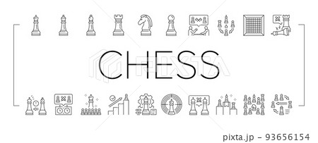 Chess Smart Strategy Game Figure Icons Set Vector Chess Smart Strategy Game Figure Icons Set Vector 93656154