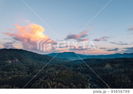 Mountain view and sky at dusk 93656799
