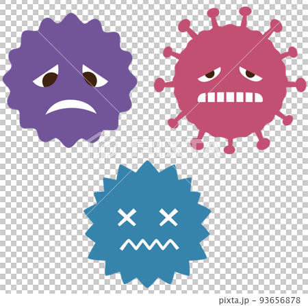 ウイルス バイ菌のキャラクター 弱った表情 ウイルス バイ菌のキャラクター 弱った表情 93656878