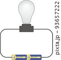 直列回路で繋がっている電球のイメージイラスト 93657222