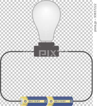 直列回路で繋がっている電球のイメージイラスト 直列回路で繋がっている電球のイメージイラスト 93657222