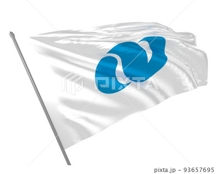 Proud flag of Nagasaki Prefecture of Japan fluttering in the wind. 3d illustration Proud flag of Nagasaki Prefecture of Japan fluttering in the wind. 3d illustration 93657695