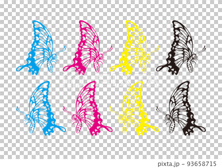 燕尾蝶| 4種彩色心形圖案 93658715