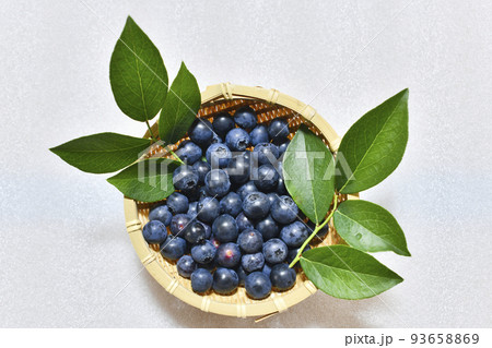 摘みたての熟したブルーベリー 93658869