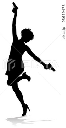 Woman Gun Silhouette Detective Secret Agent Spy Woman Gun Silhouette Detective Secret Agent Spy 93659478