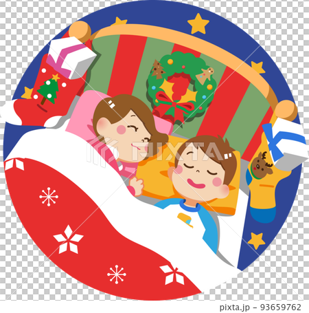 children sleeping at christmas 93659762