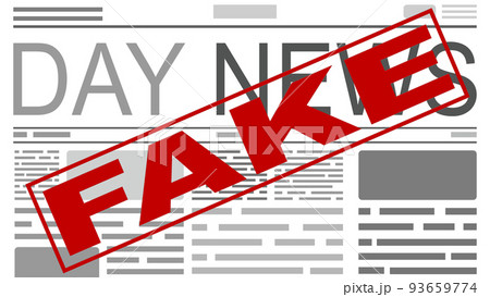 Many fake news found in a daily newspaper. Conceptual illustration Many fake news found in a daily newspaper. Conceptual illustration 93659774